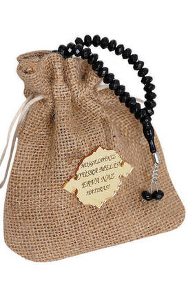 Gift Rosary - Name Printed - Jute Fabric Marsupial - 99s - Mevlid Gift - 1