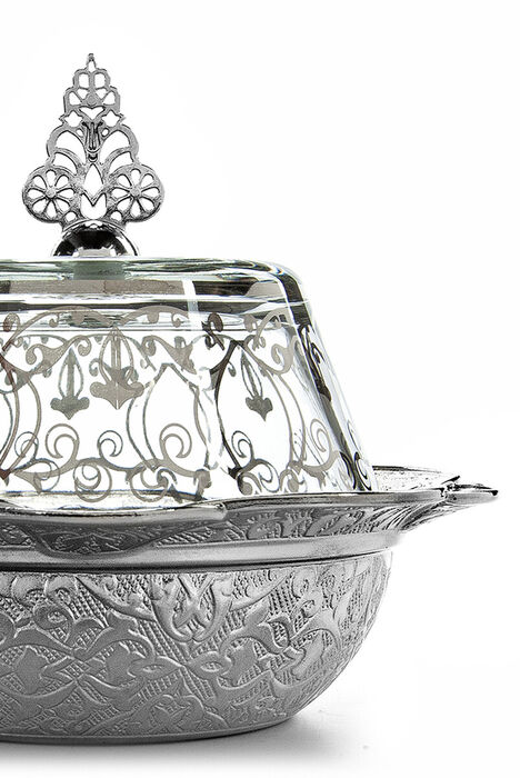 Hac Umrah Glass Covered Sugar Bowl and Date Bowl - 3