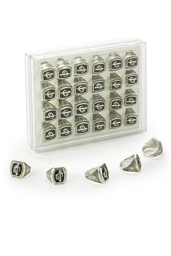 Hajj Umrah Gift 24 Pieces Elif Vavlı Men's Ring - 1