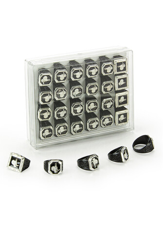 Hajj Umrah Gift 24 Pieces Ottoman Tugra Men's Ring - 1