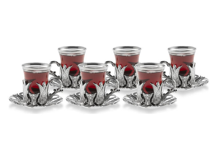 Hanedan 6 Piece Tea Presentation Set Silver - 2