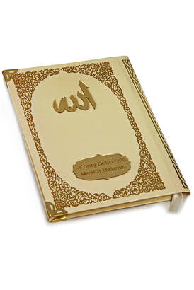 Hardcover Book of Yasin with Custom Name Written on Plexiglass Bag Size Cream 128 Pages - 3