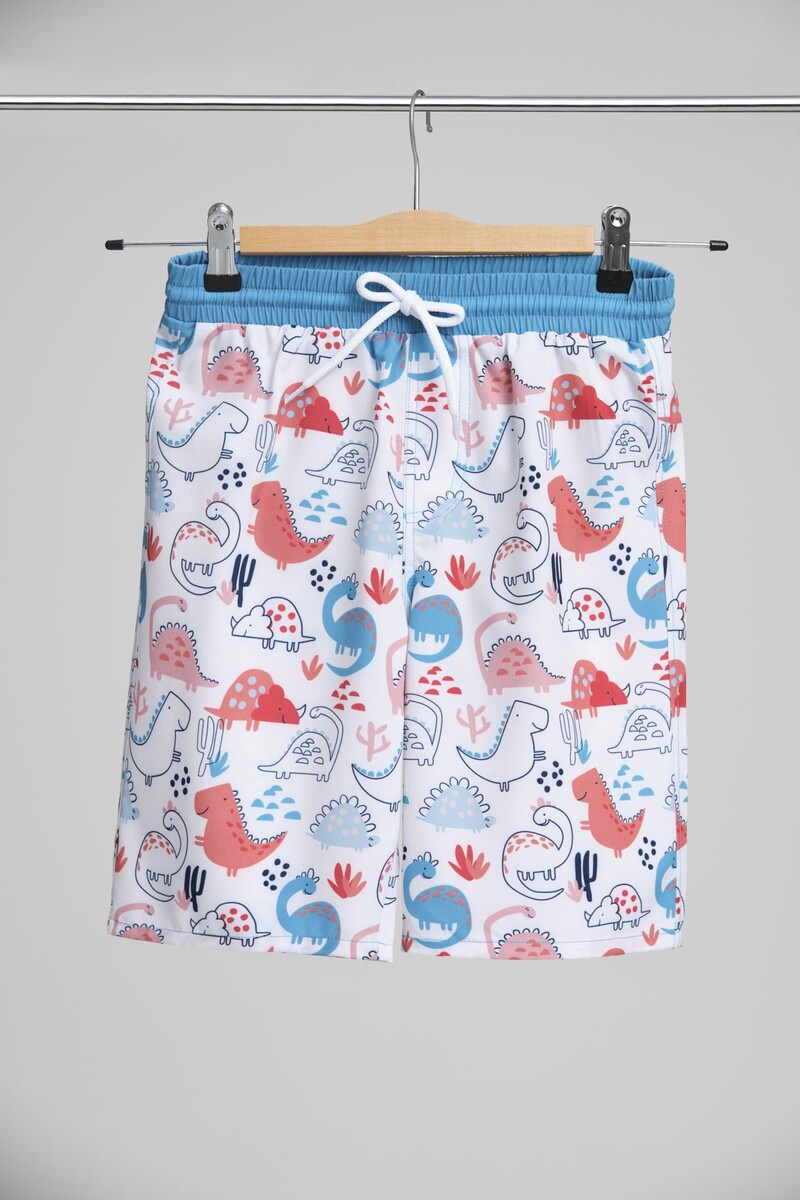 Haşema Dinosaur Patterned White Boy Shorts - 1