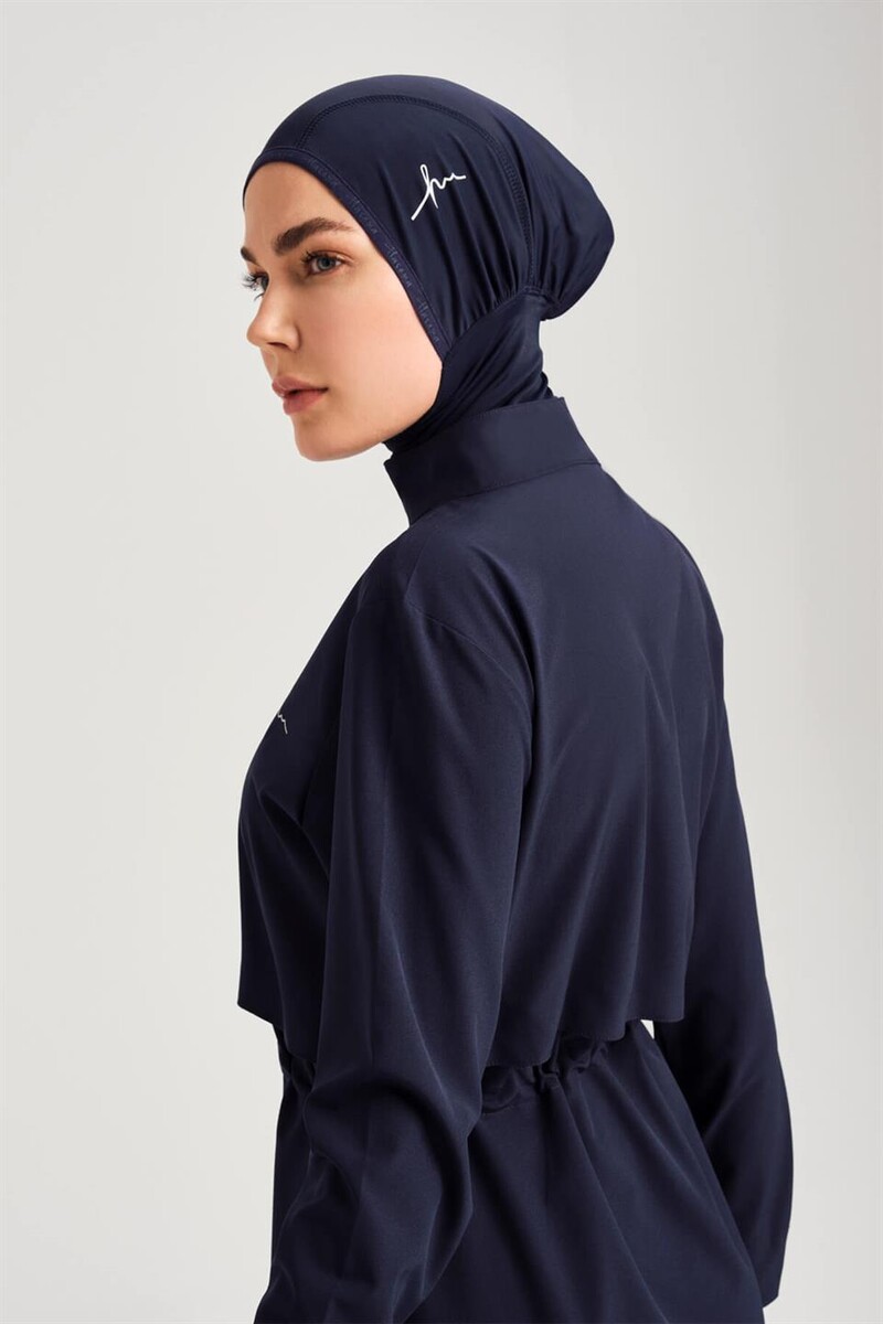 Haşema Esila Fully Covered Hijab Swimsuit HSM-2934 Navy Blue - 4