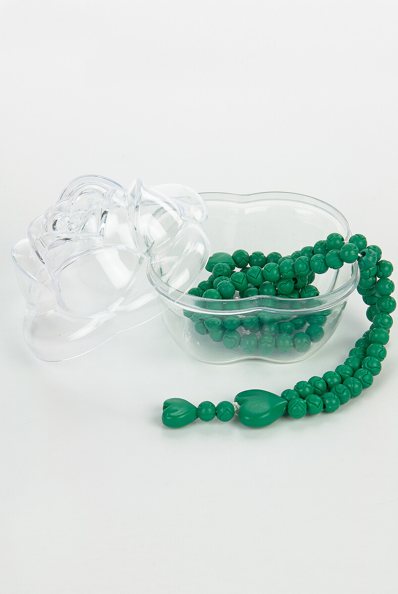 Heart Pattern Rose Scented Rosary with Rose Box - Green - 2