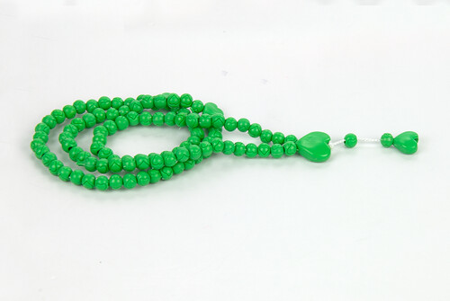 Heart Pattern Rose Scented Rosary with Rose Box - Light Green - 4