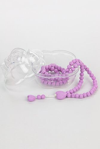 Heart Pattern Rose Scented Rosary with Rose Box - Lilac - 2