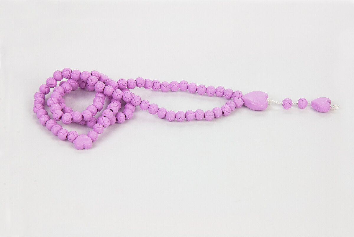 Heart Pattern Rose Scented Rosary with Rose Box - Lilac - 4