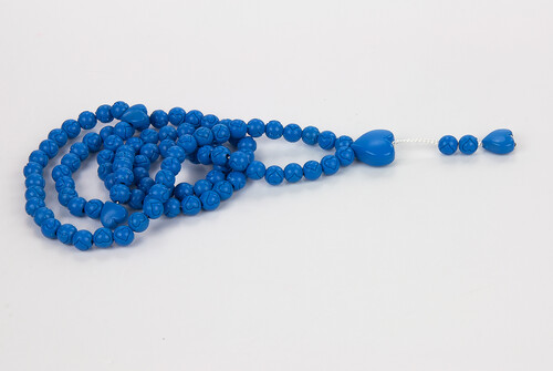 Heart Pattern Rose Scented Rosary with Rose Box - Navy Blue - 4