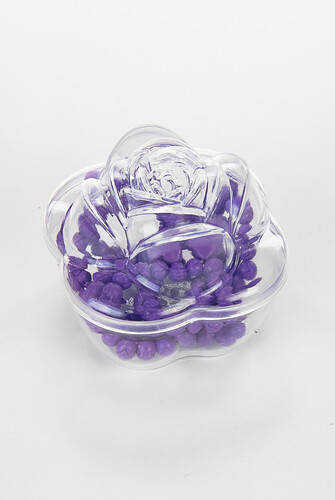 Heart Pattern Rose Scented Rosary with Rose Box - Purple - 3