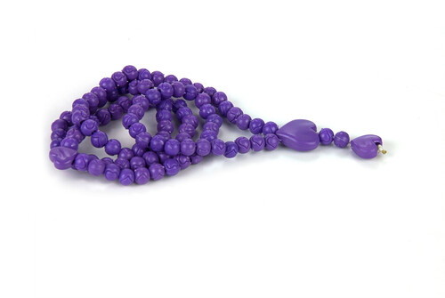 Heart Pattern Rose Scented Rosary with Rose Box - Purple - 4