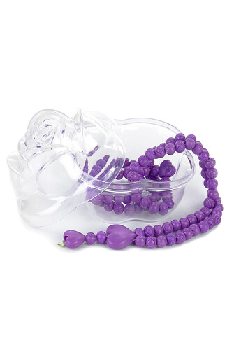 Heart Pattern Rose Scented Rosary with Rose Box - Purple - 1