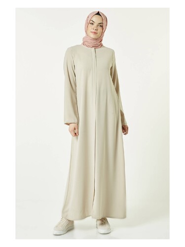 İhvan Elit Fabric Cream Aveze Abaya - 1