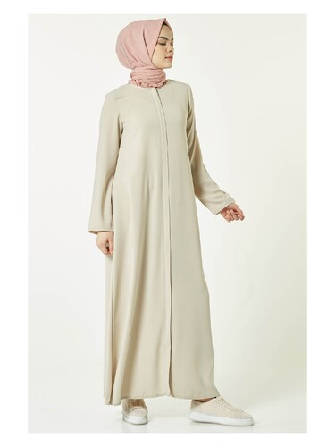 İhvan Elit Fabric Cream Aveze Abaya - 2