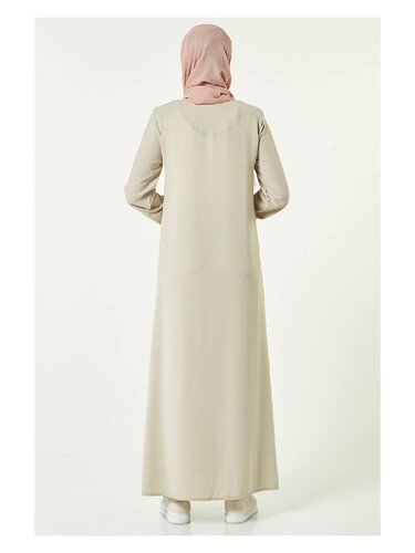 İhvan Elit Fabric Cream Aveze Abaya - 4