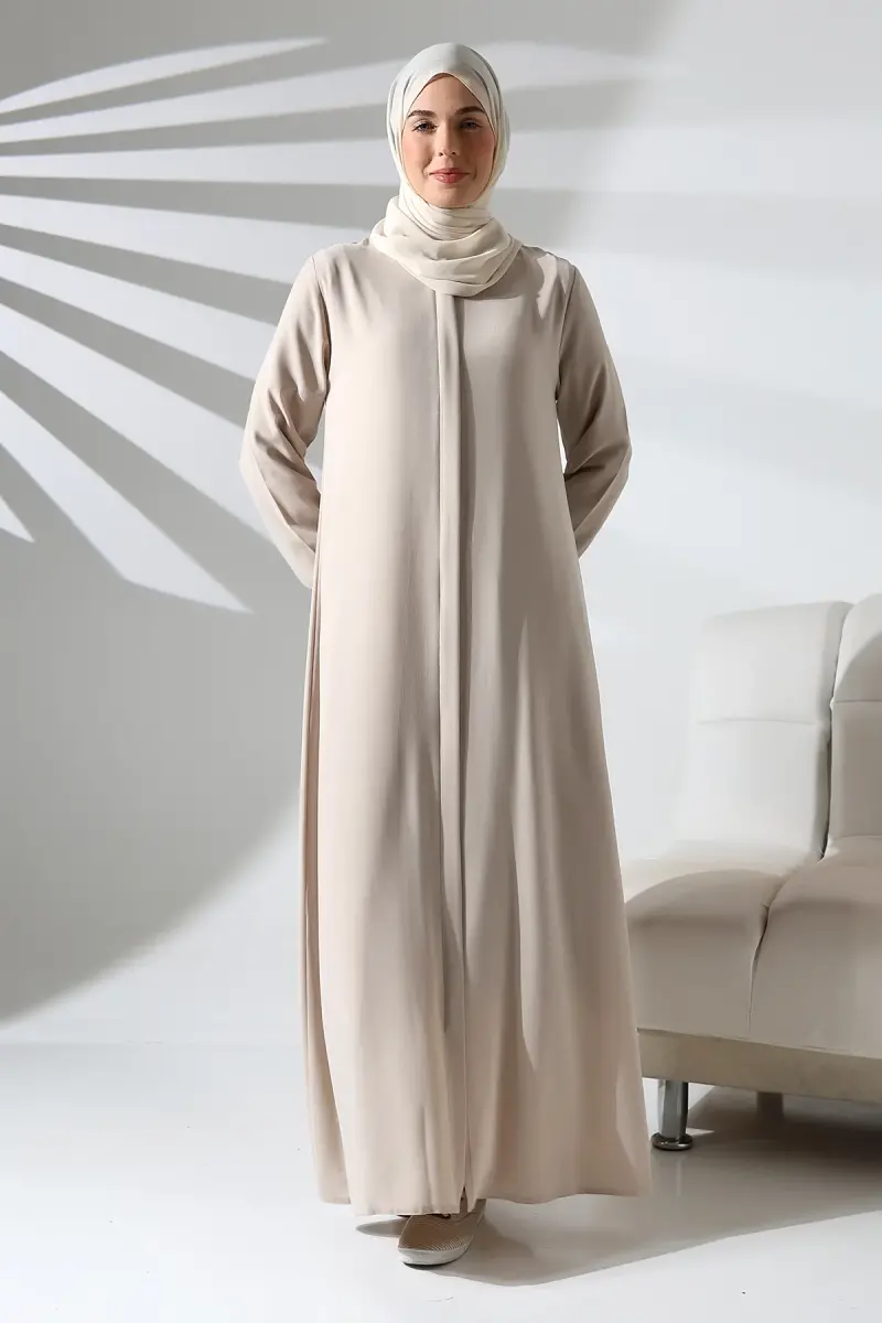 İhvan Elit Fabric Cream Aveze Abaya - 4