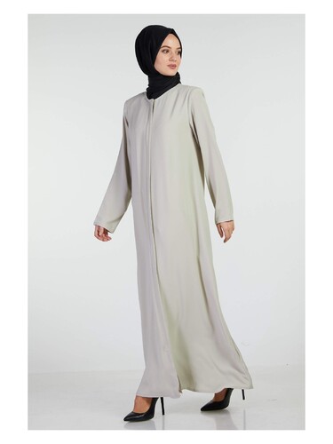 İhvan Elit Fabric Gray Aveze Abaya - 3