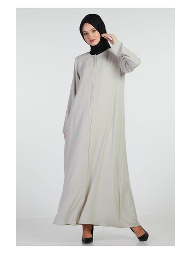 İhvan Elit Fabric Gray Aveze Abaya - 5