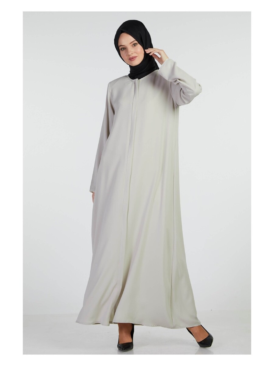 İhvan Elit Fabric Gray Aveze Abaya - 5