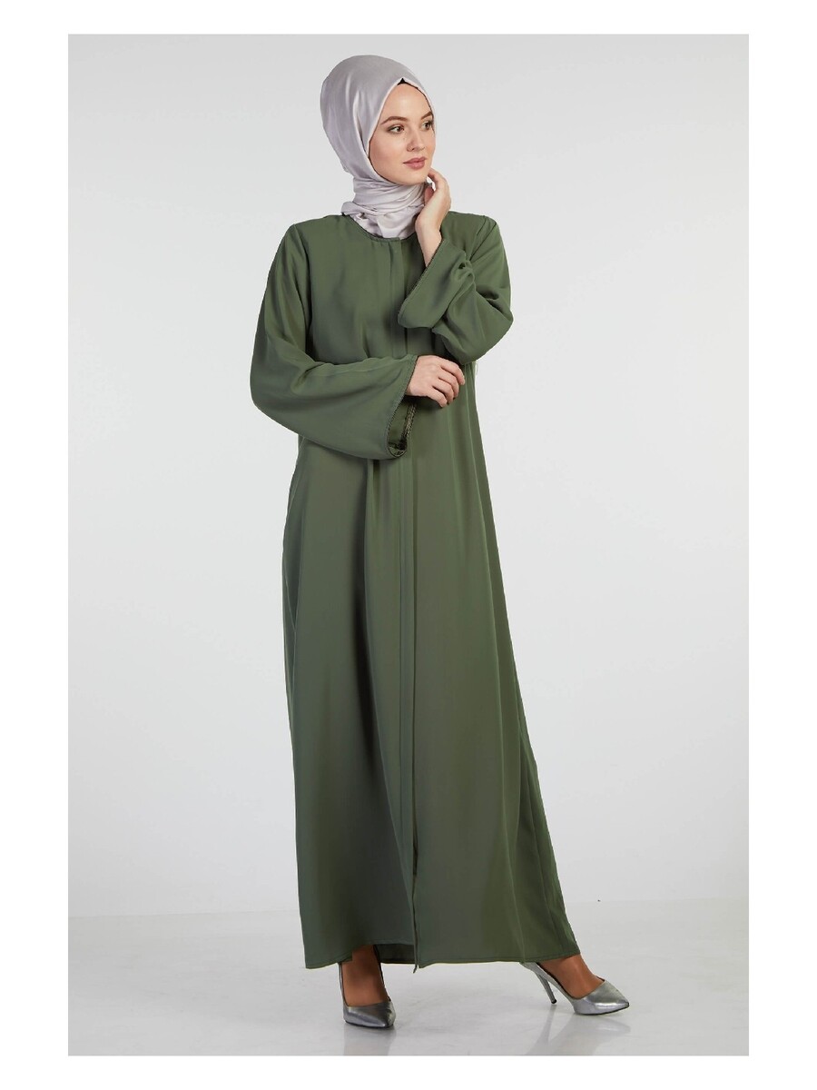 İhvan Elit Fabric Khaki Aveze Abaya - 2