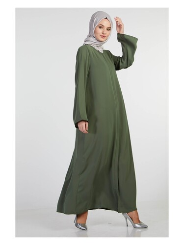 İhvan Elit Fabric Khaki Aveze Abaya - 4