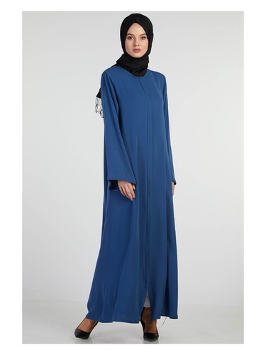 İhvan Elit Fabric Navy Blue Aveze Abaya - 1