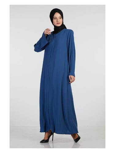 İhvan Elit Fabric Navy Blue Aveze Abaya - 3