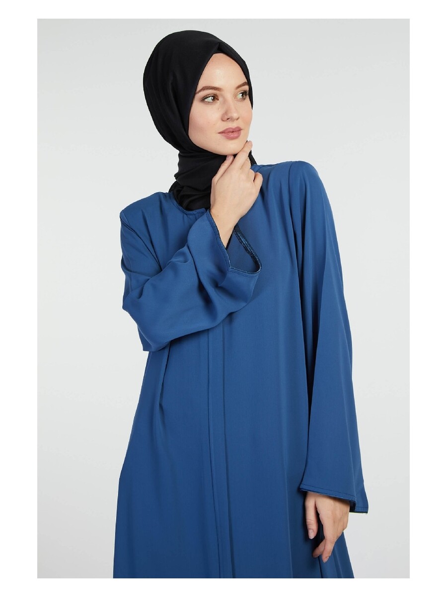 İhvan Elit Fabric Navy Blue Aveze Abaya - 6