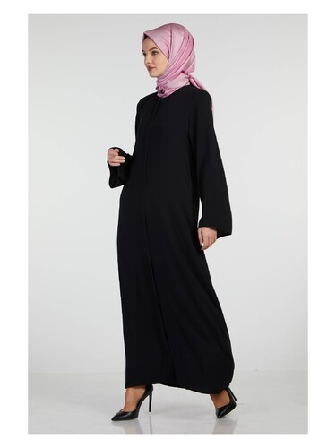 İhvan Elite Fabric Black Aveze Abaya - 4