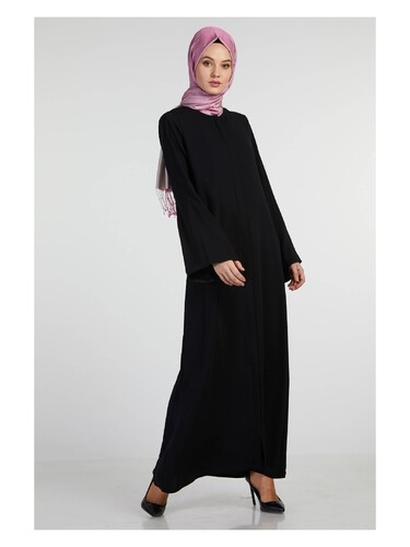 İhvan Elite Fabric Black Aveze Abaya - 7