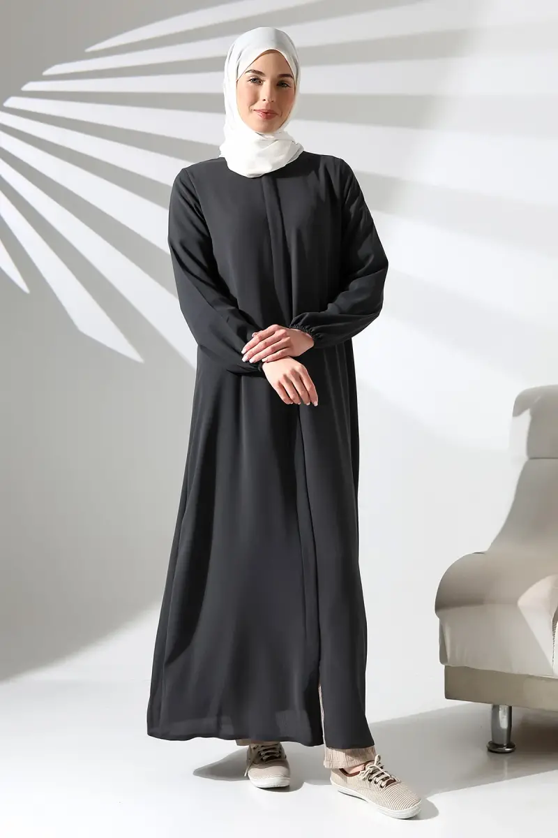 İhvan Elite Fabric Black Aveze Abaya - 2