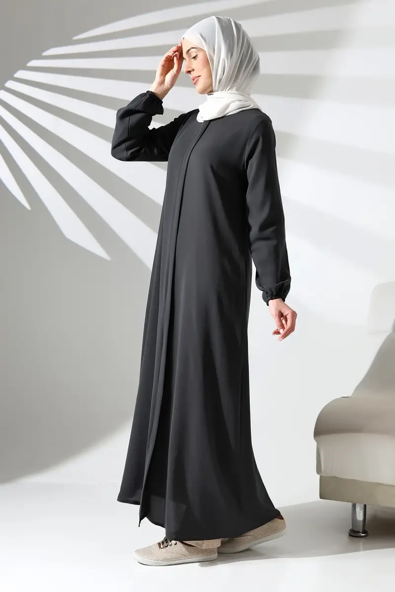 İhvan Elite Fabric Black Aveze Abaya - 3