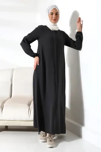 İhvan Elite Fabric Black Aveze Abaya - 6