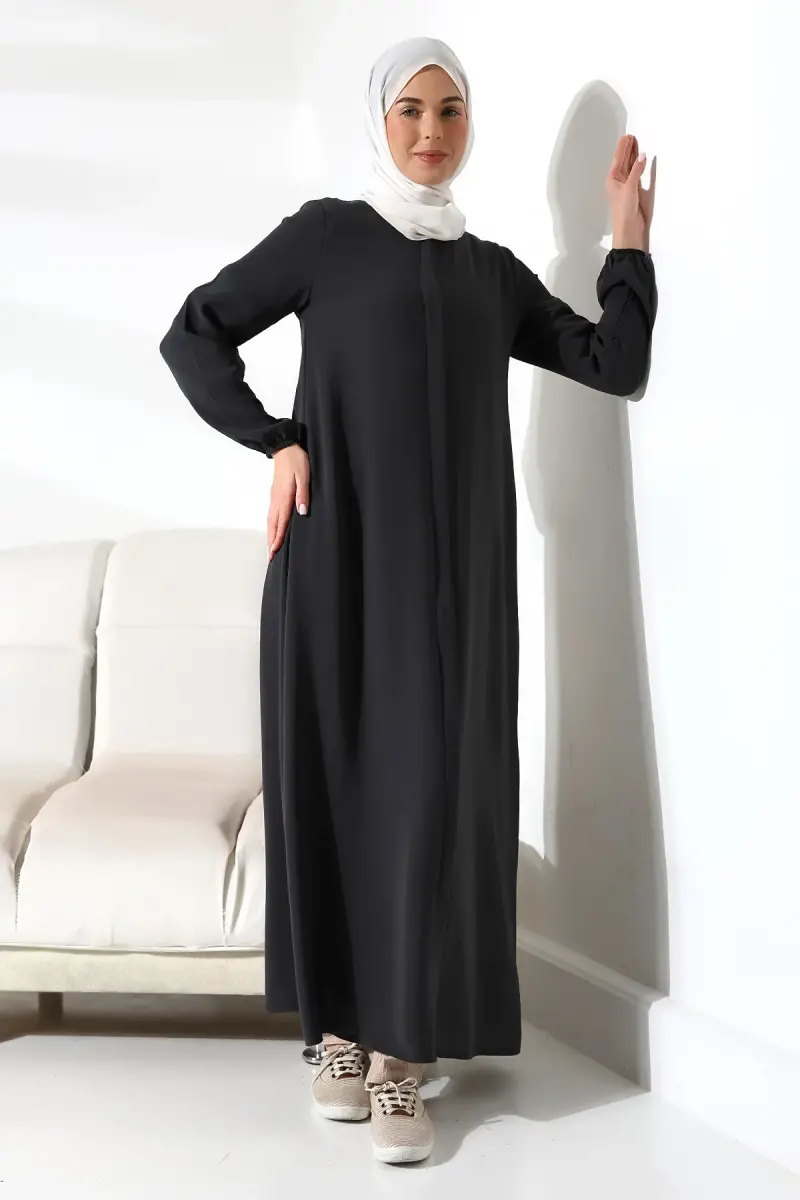 İhvan Elite Fabric Black Aveze Abaya - 6