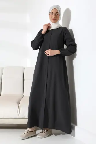 İhvan Elite Fabric Black Aveze Abaya - 7