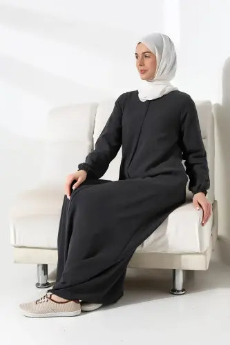 İhvan Elite Fabric Black Aveze Abaya - 8