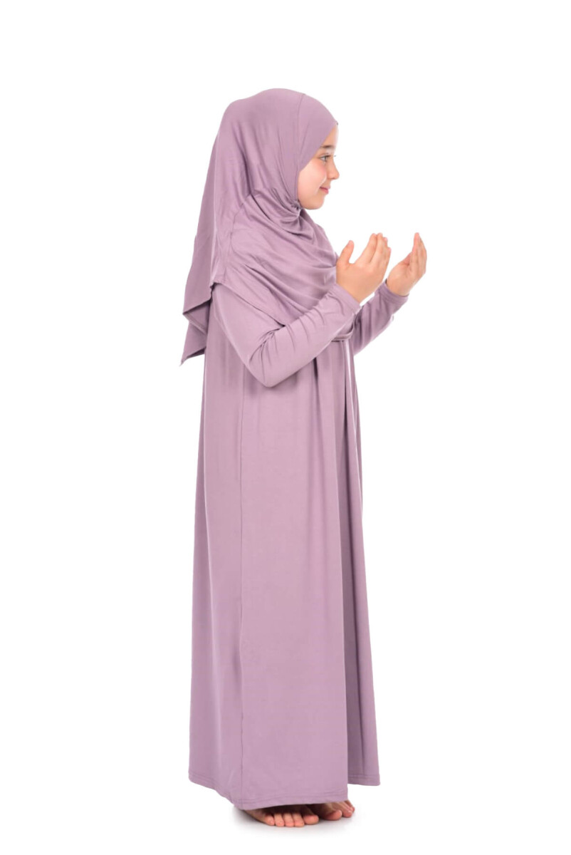 İhvan Children's Practical Prayer Dress, 8-12 Ages Dried Rose - 2