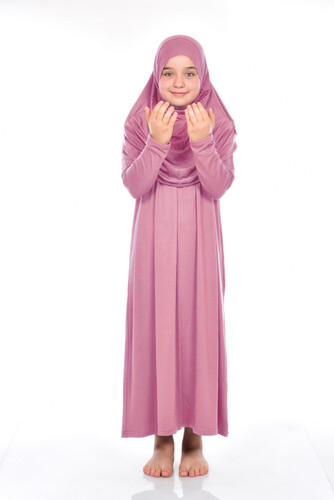 İhvan Child Practical Prayer Dress 9-11 Years Dried Rose - 1