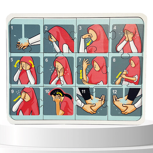 I'm Learning Islam - Puzzle That Teaches Ablution - Wooden Puzzle - Puzzle for Girls - Education Aid Toy for Ages 3 and Above - 2