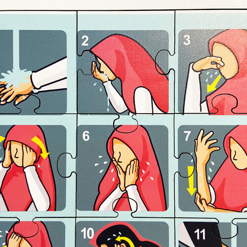 I'm Learning Islam - Puzzle That Teaches Ablution - Wooden Puzzle - Puzzle for Girls - Education Aid Toy for Ages 3 and Above - 4