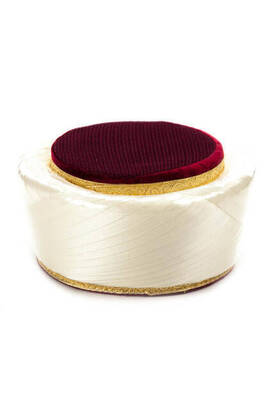 Imam Turban - Cross Wrap - Mesh - Cream Color - 1