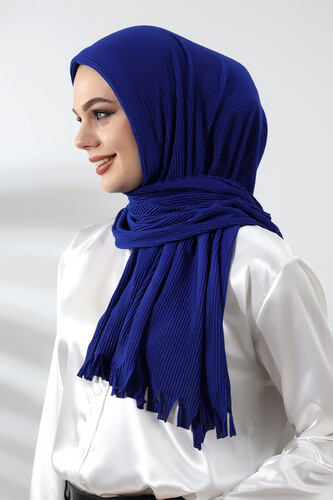 Indigo Hijab Ready Made Practical Corded Cotton Shawl - 2