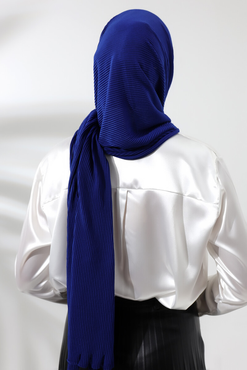 Indigo Hijab Ready Made Practical Corded Cotton Shawl - 5