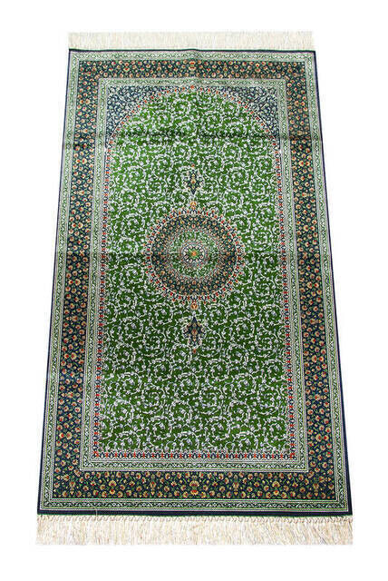 İpekşah Silk Prayer Rug - Green Color - 1