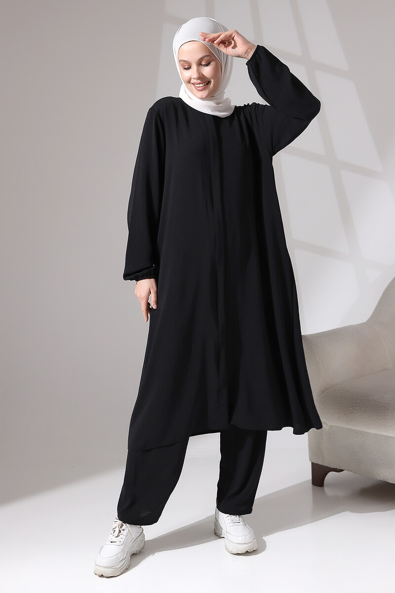 Isra Afghan Women's Hajj Umrah Dress Suit Black - 2