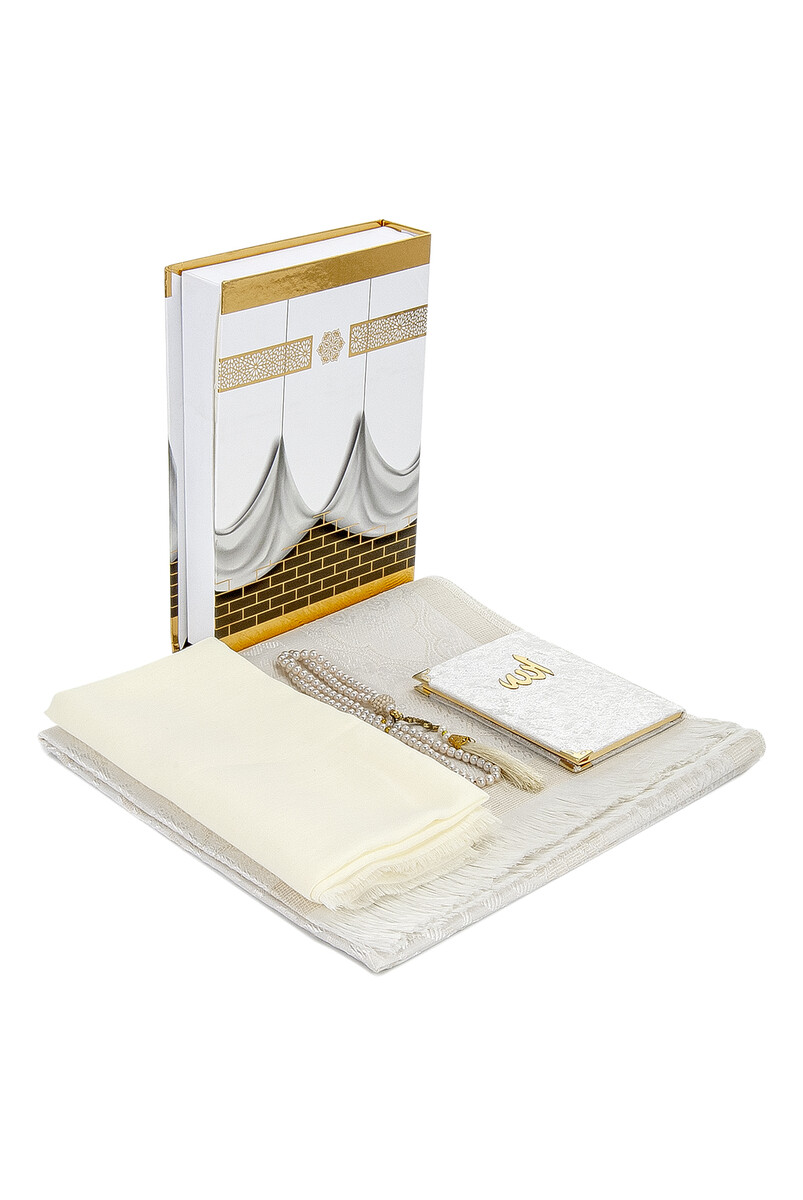 Kaaba Box Covered Yasin Set Cream Color - 1