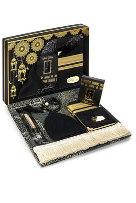 Kaaba Door Patterned Ultra Plus Chenille Prayer Rug Set-5 - 1