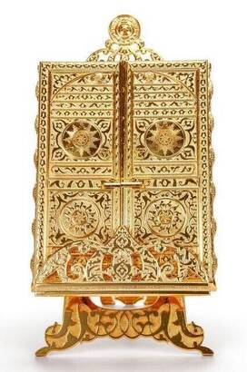 Kaaba Door Patterned Quran Box with Quran Gift-1329 - 1