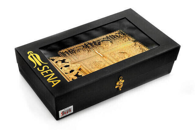 Kaaba Door Patterned Quran Box with Quran Gift-1329 - 5