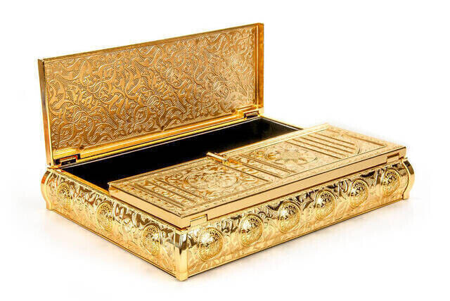 Kaaba Door Patterned Quran Box with Quran Gift-1329 - 7